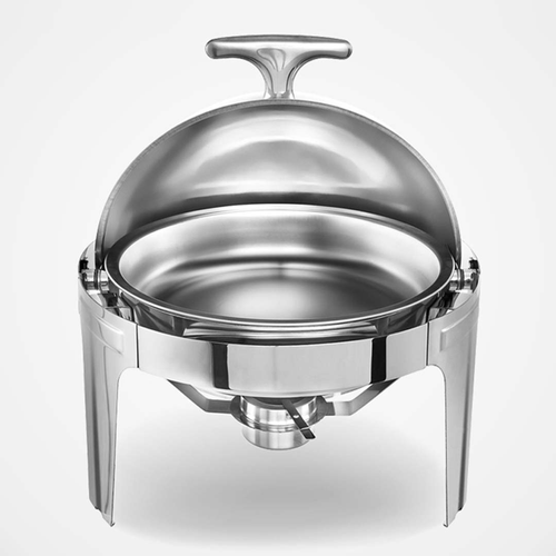 Stainless Steel Chafing Food Warmer Catering Dish Round Roll Top