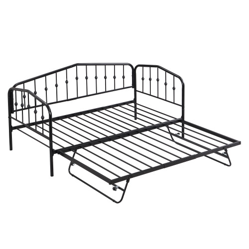 Black Metal Twin Bed Frame With Trundle