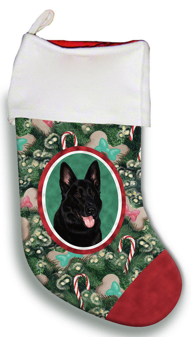 German Shepherd  Black - Best of Breed Christmas Stocking