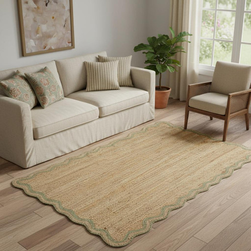 5' X 8' Natural Jute Hand Braided Area Rug