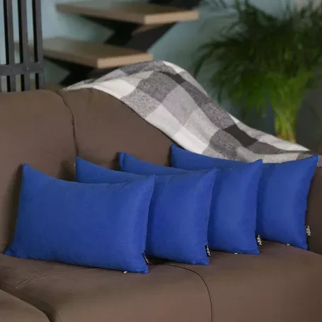 Farmhouse Square and Lumbar Solid Color Throw Pillow Covers Set