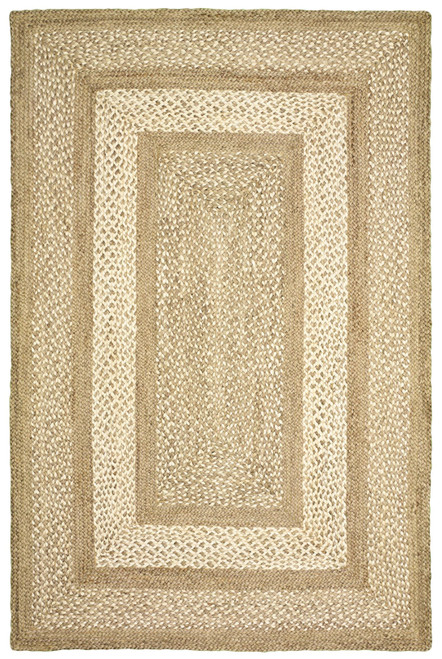5’ x 8’ Tan Geometric Bordered Area Rug