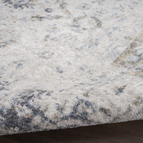 7' X 9' Ivory Floral Distressed Area Rug