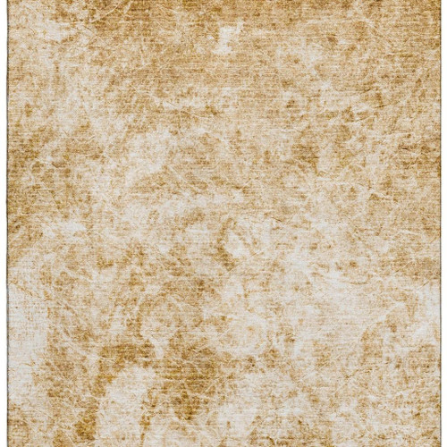 10' X 14' Beige And Ivory Abstract Washable Area Rug With UV Protection