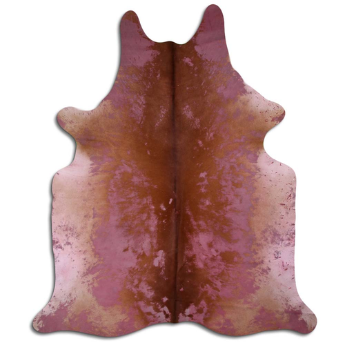 ACID WASHED HAIR ON COWHIDE DISTRESSED FUCHSIA