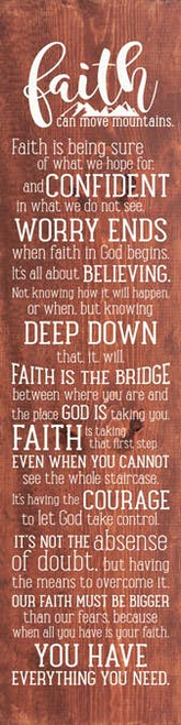 Faith Can Move Mountains Farmhouse Sign Vertical