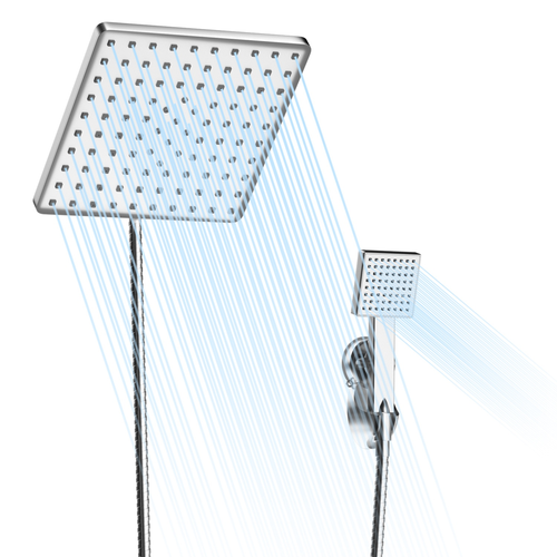8In Rain Shower Head w/ 3.15In Hand-held 