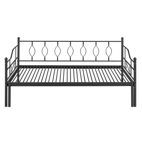 Black Metal Twin Day Bed With Trundle