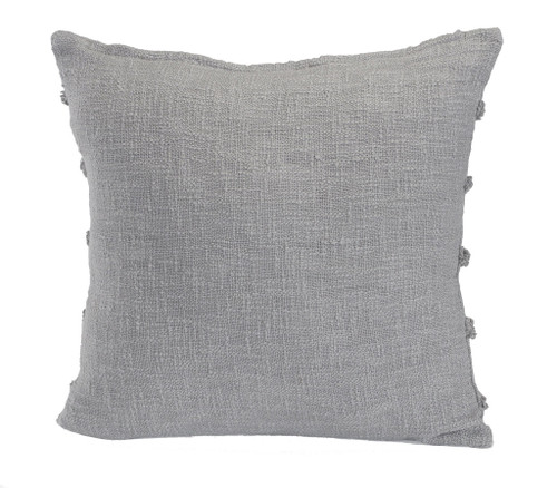 20" Gray And Cool Gray Striped Cotton Throw Pillow