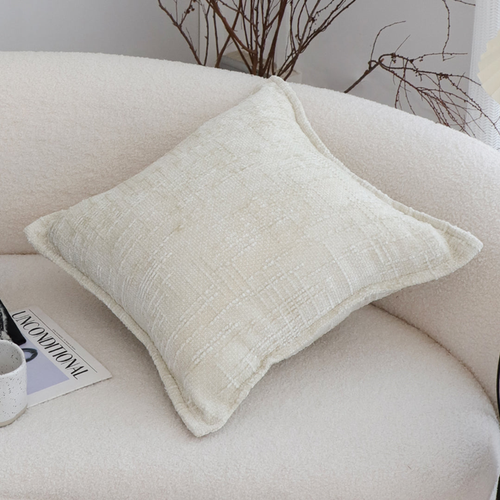 Cozy Cream Textu Throw Pillowcase