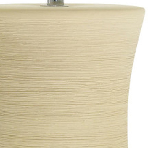 17" Beige Ceramic Novelty Table Lamp With White Drum Shade