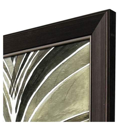 Palm Art Deco Dark Brown Framed Wall Art