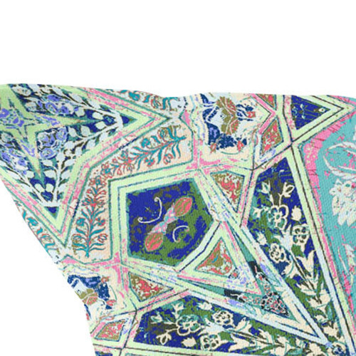 Set of Two Aqua And Brown Floral Indoor Outdoor Throw Pillow