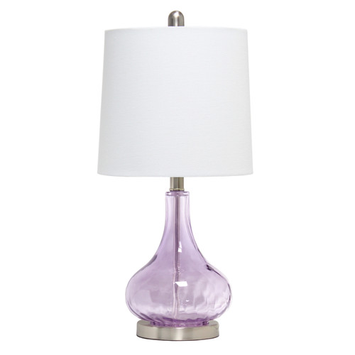23" Purple Round Table Lamp With Drum Shade