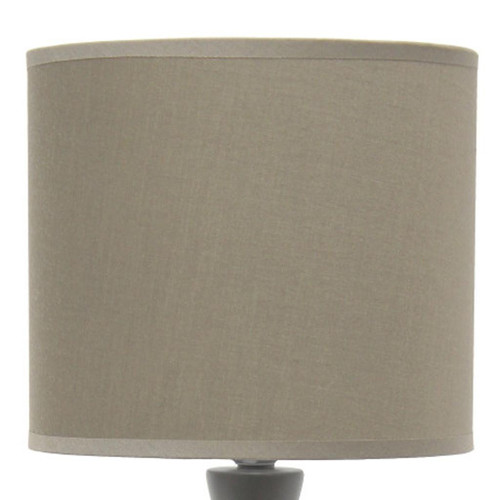 20" Taupe Ceramic Novelty Table Lamp With Taupe Drum Shade