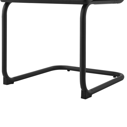 Set of Two Black Metal Dining Side Chairs