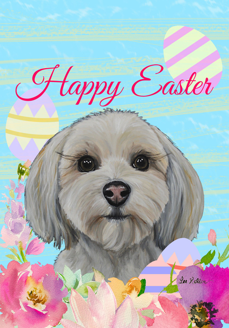 Havanese  - Hippie Hound Studios Easter  House and Garden Flags