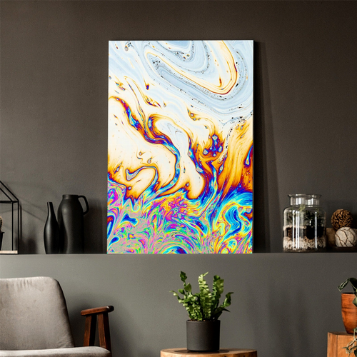 Rainbow Marble Glass Wall Art