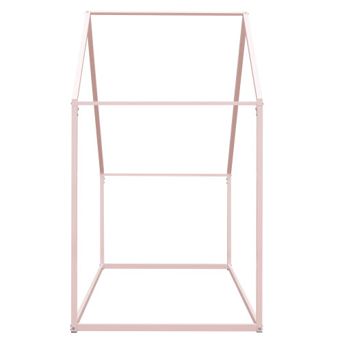 Pink Metal Twin House Bed