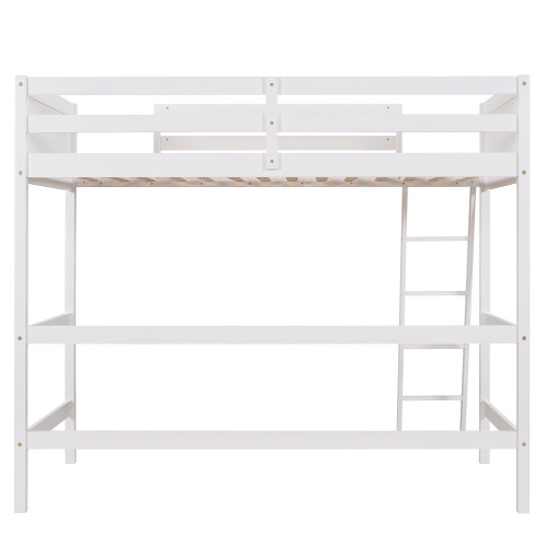 White Four Poster Solid Wood Twin Loft Bed