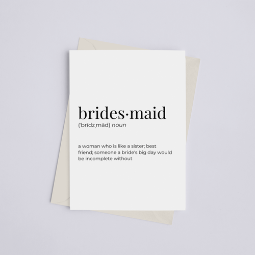 Bridesmaid - Greeting Card/Wall Art Print