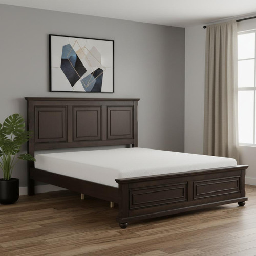 Brown Wood King Bed Frame