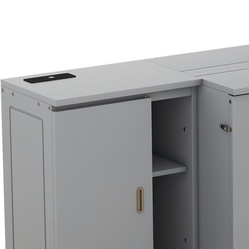 Gray Wood Queen Murphy Bed
