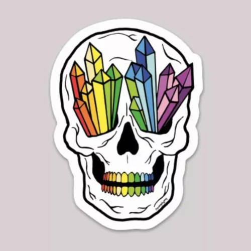 Rainbow Crystal Skull Sticker