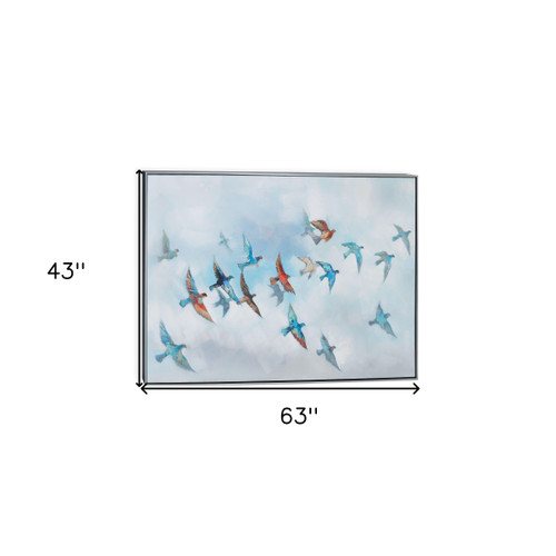 Journey And Hand Painted Canvas Hand Painted Silver Floater Frame Wall Art