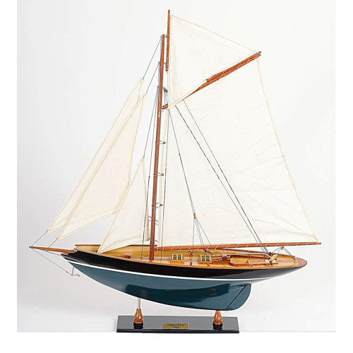 39" Unfinished Wood Hand Painted Model Boat