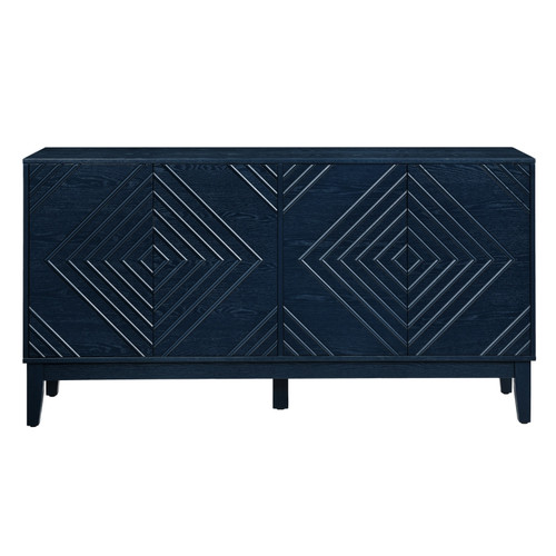61" Blue Wood Accent Cabinet