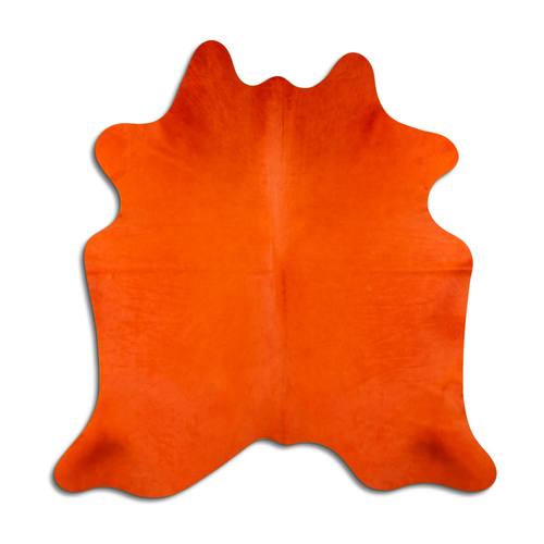 DYED HAIR ON COWHIDE DYED ORANGE