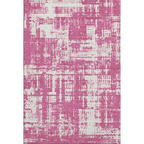 3' X 5' Blush And Ivory Abstract Washable Area Rug With UV Protection