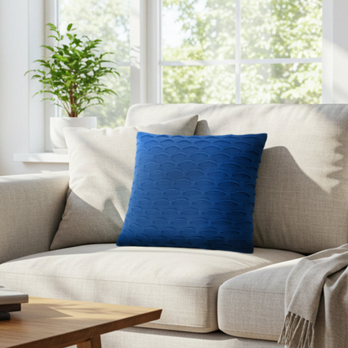 Scalloped Wave Pillowcase Coastal Textu Decorative Cushion Covers