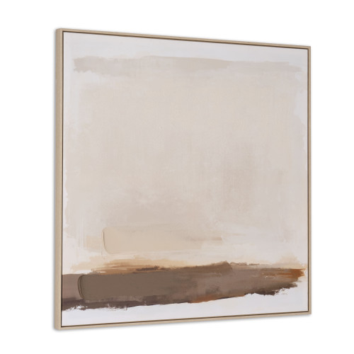 Adagio Hand Painted Brown Floater Frame Wall Art
