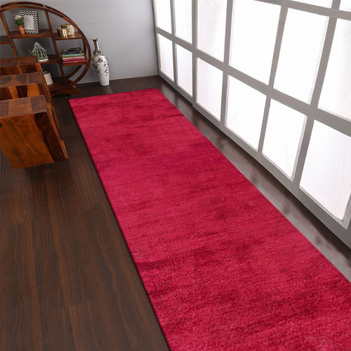Rugsotic Carpets Hand Knotted Loom Silk Mix Runner Area Rug