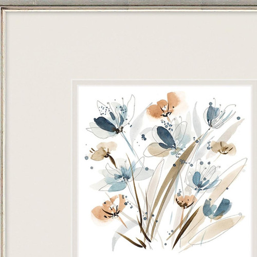 Set Of Two Coastal Blooms Silver Framed Wall Art