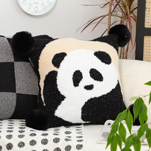 Panda PomPom Decorative Pillowcase