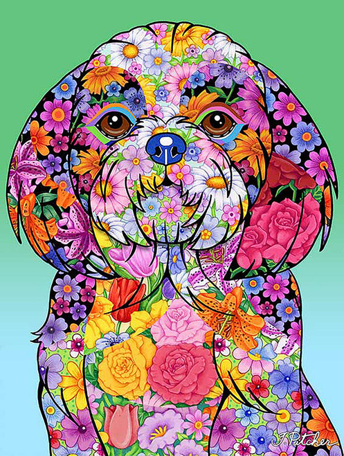 Shih Tzu - Tomoyo Pitcher Flowers Garden Flag