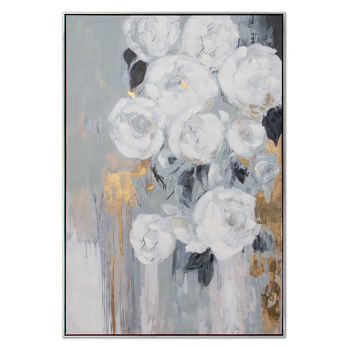 Blanc Fleur And Hand Painted Canvas Hand Painted Black Floater Frame Wall Art