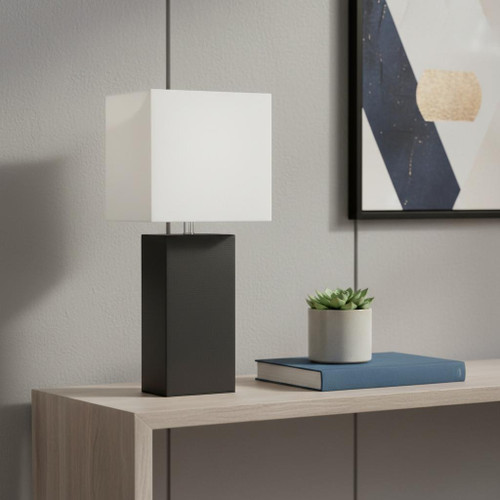 21" Black USB Table Lamp LED With Shade