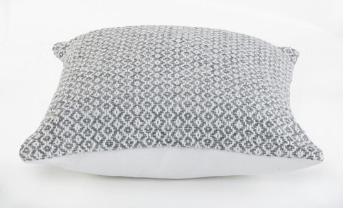 Set of Two Gray And White Geometric Cotton Throw Pillows with Texture