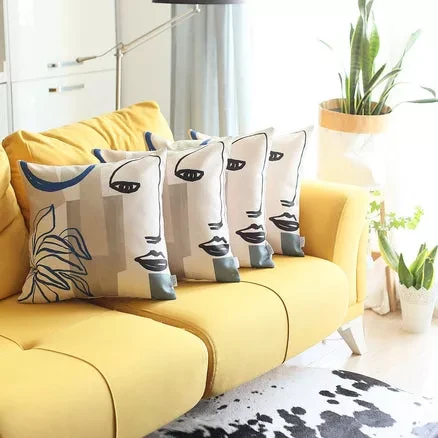 Boho-Chic Printed Jacquard Throw Pillow