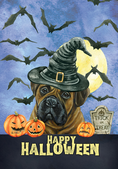 Bull Mastiff - Hippie Hound Studio Best of Breed Halloween House and Garden Flag