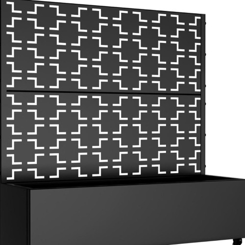 47" X 47" Black Galvanized Metal Rectangular Planter Box