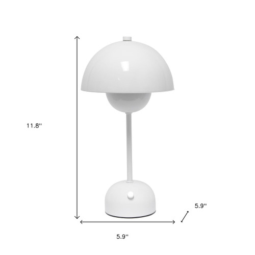 12" White Metal Table Lamp