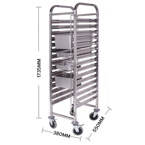 Gastronorm Trolley  Tier Stainless Steel Bakery Trolley Suits GN Pans