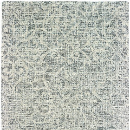 10' X 13' Gray And Ivory Wool Geometric Hand Tufted Area Rug