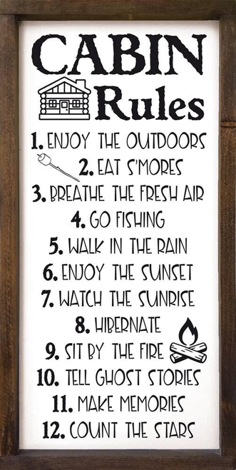 Cabin Rules Wood Sign