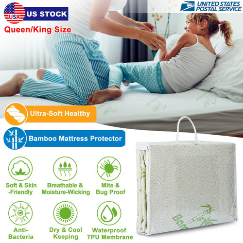 Bamboo Mattress Protector Hypoallergenic Waterproof Mattress Pad Cover
